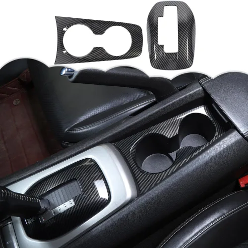 Vista 5 de JeCar Kit de moldura de panel de portavasos interior para Chevrolet Chevy Camaro 2010-2015 Accesorios interiores (fibra de carbono)