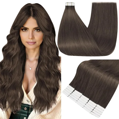 Vista 49 de Full Shine - Extensiones de cabello humano con cinta adhesiva, 10 pulgadas, sin costuras, color 1 negro azabache de 1.06 oz, cinta invisible