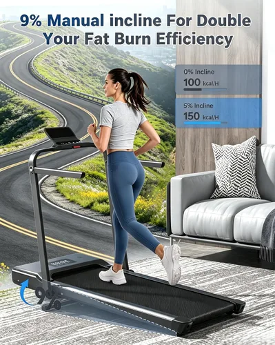 Vista 3 de MJWW 6% Incline Walking Pad, Smart Under Desk Treadmill with AI for Home Negro oscuro