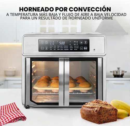 Vista 4 de Kalorik Horno freidora de aire MAXX Advance Series de 26 cuartos de galón con controles digitales, puerta de fácil visualización y 21 ajustes