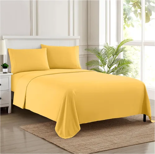 Vista 52 de Juego de sábanas extrasuaves de tamaño individual, ropa de cama transpirable y lujosa con correas elásticas integradas para las esquinas, colección