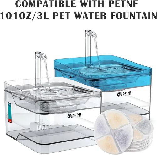 Vista 4 de PETNF Filtros de repuesto para fuente de gato, filtro de fuente de agua para gatos, paquete de 6 unidades para fuente de agua PETNF de 101 oz/3 L