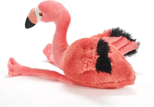 Vista 5 de The Petting Zoo Flamenco de peluche, regalos para niños, animales salvajes del zoológico Onez, juguete de peluche de flamenco de 12 pulgadas