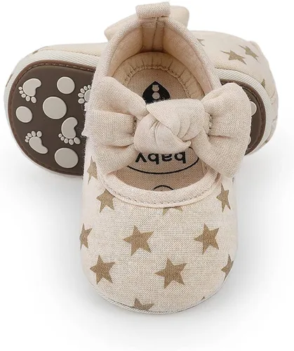 Vista 7 de COSANKIM Zapatos planos Mary Jane con suela de goma antideslizante para bebés y niñas pequeñas, zapatos de vestir de princesa