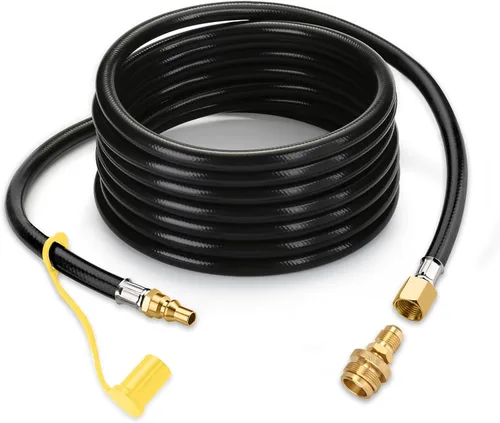 Vista 10 de WADEO Manguera de conexión rápida de propano de 12 pies para RV a parrilla de gas, accesorios de conexión rápida de propano para botella desechable