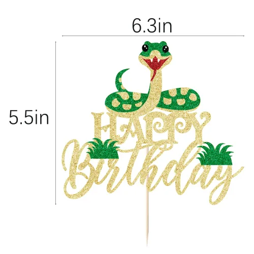 Vista 2 de Kaoenla - Decoración para pastel de feliz cumpleaños con purpurina