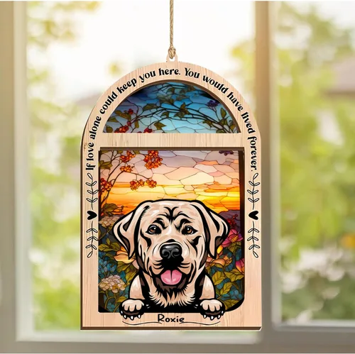 Vista 326 de LOVELYPOD Adorno de Navidad personalizado de sabueso afgano, atrapasoles con nombre, regalos de pérdida de mascotas, regalos para amantes