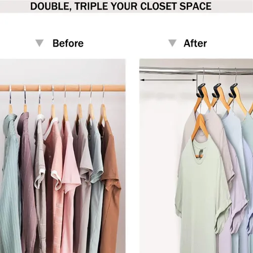 Vista 7 de 150 ganchos para colgar ropa, clips extensores de plástico resistente, ganchos de conexión de terciopelo, ganchos de suspensión en cascada para 150