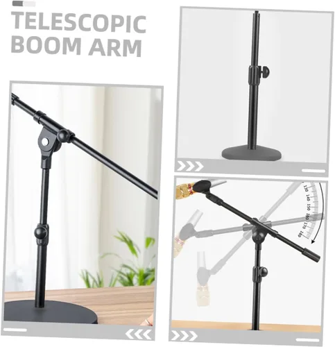 Vista 5 de Healifty Brazo de micrófono extensible de metal telescópico con adaptador de cabeza de tornillo compatible con equipo de micrófono de mano estable