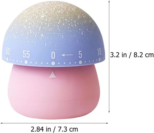 Vista 2 de Mechanical Kitchen Timer Mushroom Shape Cute Cartoon Countdown Timer for Cooking Baking with Alarm Reminder Suitable for Home and Restaurant Use