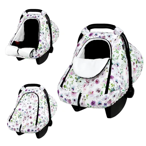 Vista 9 de GFU - Funda de asiento de coche de invierno para bebé, cubierta cálida para asiento de automóvil para bebés, toldo universal para asiento