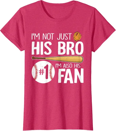 Vista 11 de Camiseta Baseball Brother I'm Not Just His Bro I'm His Number One Fan, Negro