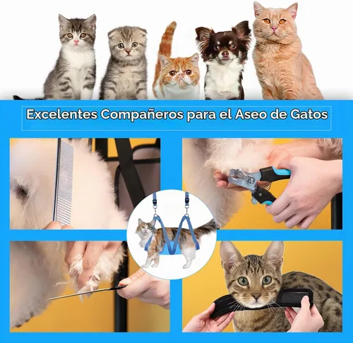 Vista 2 de Hamaca de aseo para gatos, arnés de aseo de mascotas para perros, cuidado