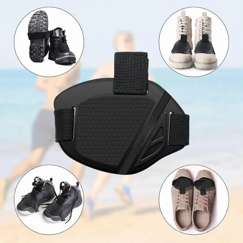 Vista 7 de Protector de zapatos de motocicleta de 2 piezas y almohadilla de palanca de cambios de goma, color negro