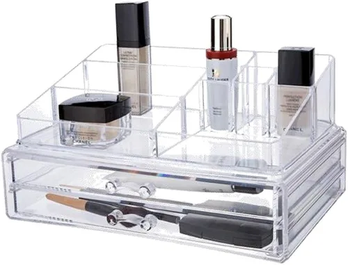 Vista 4 de OnDisplay Organizador de cosméticos y joyas de acrílico de lujo de 2 niveles