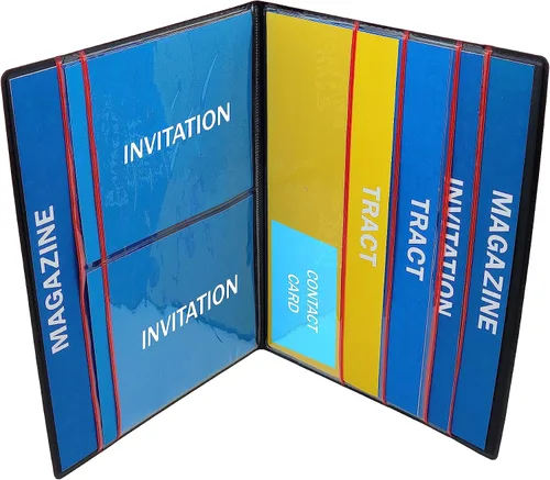 Vista 10 de Organizador de Ministerio - Organizador de Servicio de Campo - Porta Revistas JW - Portafolio de Servicio de Campo (Negro)