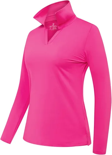 Vista 2 de JACK SMITH Women Collared Polo Shirts Long Sleeve Workout Tops for Running Hiking Exercise