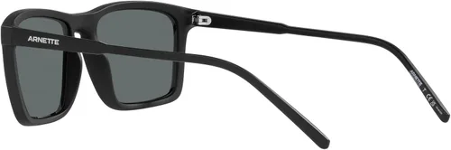 Vista 6 de ARNETTE An4283 Shyguy - Lentes de sol cuadrados para hombre, color negro mategris oscuro, polarizados, 2.205in, Negro mateGris oscuro polarizado.