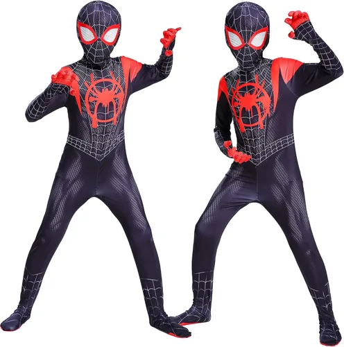 Vista 2 de MRBRON Disfraz de superhéroe para niños, disfraz 3D para fiesta de máscaras