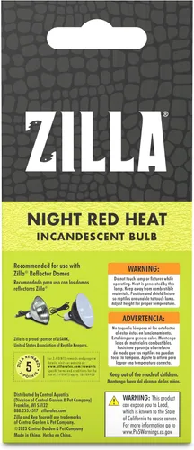 Vista 10 de Zilla Bombilla incandescente, rojo noche, ideal para especies de reptiles nocturnos