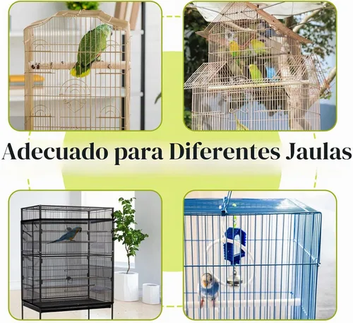 Vista 6 de Daoeny 2 piezas de atrapasador de semillas de jaula de pájaros, cubierta de jaula de pájaros grande, malla de nailon suave y aireada, cubierta