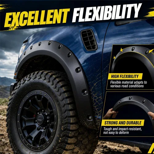 Vista 8 de 4 guardabarros para guardabarros derecho e izquierdo con textura negra de 69.3 pulgadas, estilo remache de bolsillo, compatible con Chevy Silverado