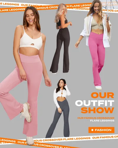 Vista 91 de TNNZEET Leggings acampanados negros para mujer, pantalones de yoga cruzados con bolsillos, corte de bota, leggings acampanados