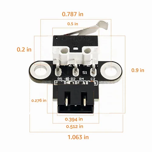 Vista 3 de Módulo de interruptor de límite mecánico horizontal para impresora 3D, interruptor de límite en miniatura de 3 pines con cables de 1m (6 piezas)