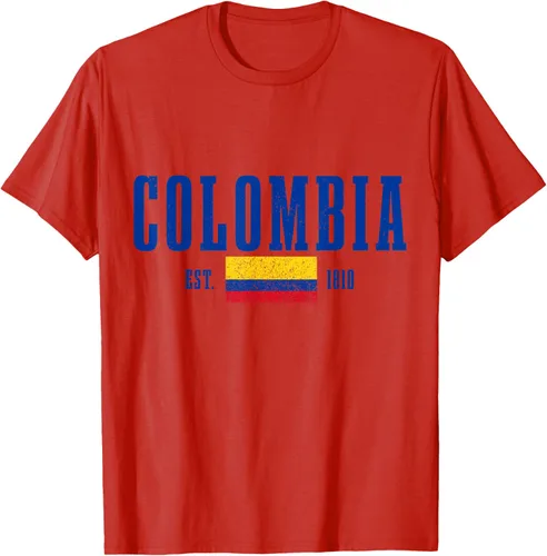 Vista 61 de Colombia Est. 1810 - Camiseta de Colombia Vintage, Negro, S