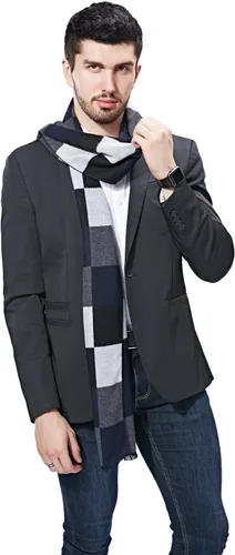 Vista 2 de FULLRON Bufanda de invierno para hombre, bufandas suaves y cálidas de cachemira