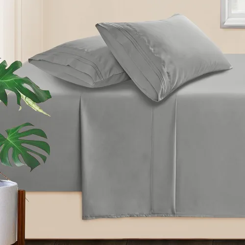 Vista 124 de Manyshofu Juego de sábanas de tamaño individual con bolsillos extra profundos, sábanas y fundas de almohada de 1800 hilos de lujo para hotel, juego
