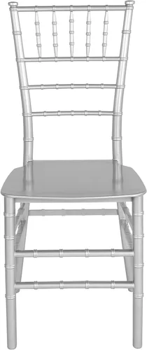Vista 7 de Flash Furniture - Silla apilable de resina plateada HERCULES Series Chiavari plateado