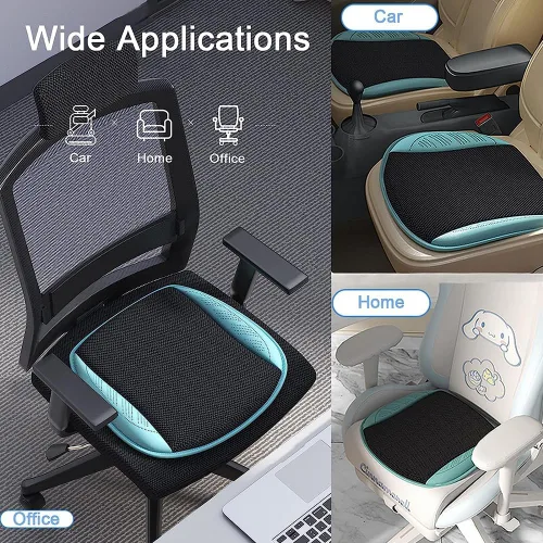 Vista 8 de Protector de cojín de asiento de automóvil refrigerado, transpirable, con 5 ventiladores, cable USB para asiento de automóvil, silla de oficina