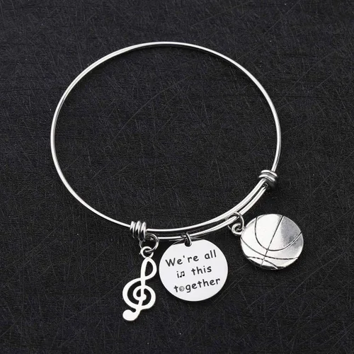 Vista 5 de FUTAP - Pulsera con texto en inglés "We're All In This Togethers", regalo de amistad para amigos