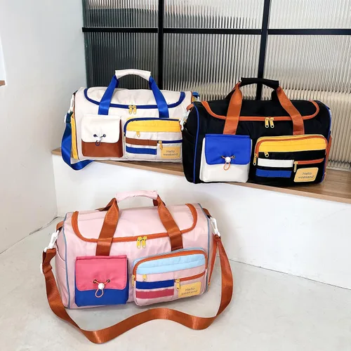 Vista 425 de Pequeña bolsa de gimnasio para mujer, bolsa de viaje con compartimento para zapatos