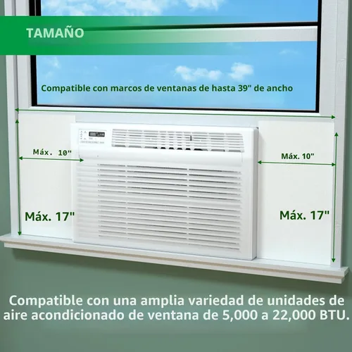 Vista 3 de Panel lateral aislado para aire acondicionado de ventana, aislamiento térmico y corrientes de aire de invierno WinterSummer, material de espuma