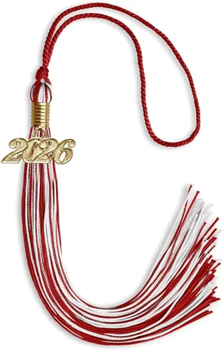 Vista 12 de Endea Graduation - Borla de doble color mixto con fecha dorada (negro/dorado antiguo, 2021)