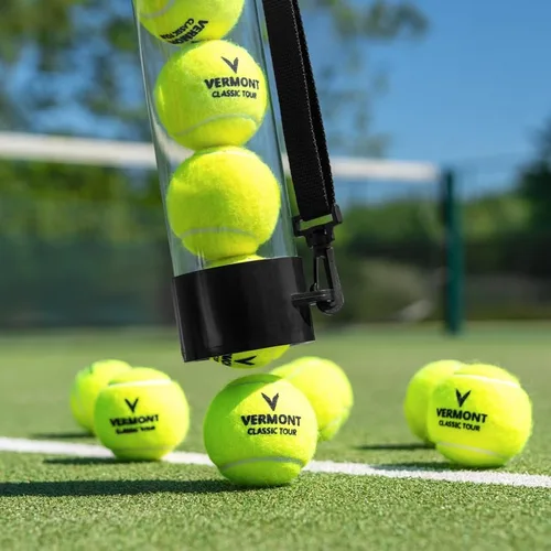 Vista 4 de Vermont Tubo de recogida de pelota de tenis Capacidad de 15 pelotas - Base de goma duradera con diseño de PVC ligero - Correas de liberación