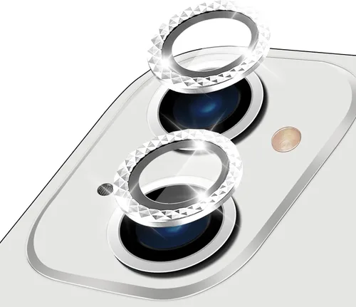 Vista 13 de LucBuy Protector de lente de cámara para iPhone 12 Pro Max, vidrio templado HD de alta calidad, aleación de aluminio, anillo individual, película