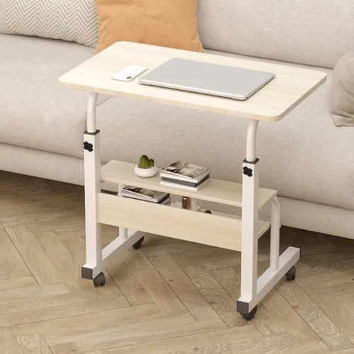Vista 2 de Roadoor Escritorio de computadora de altura ajustable, escritorios de oficina para espacios pequeños, mesa compacta para mesita de noche, escritorio