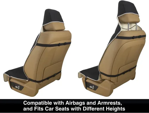 Vista 3 de VSHIELD Funda impermeable para asiento de coche de neopreno, protector de asiento antideslizante y a prueba de sudor, ajuste universal para asiento