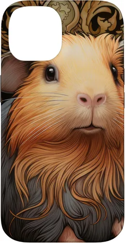 Vista 4 de iPhone 16 Guinea Pig Art Nouveau Abstract Case