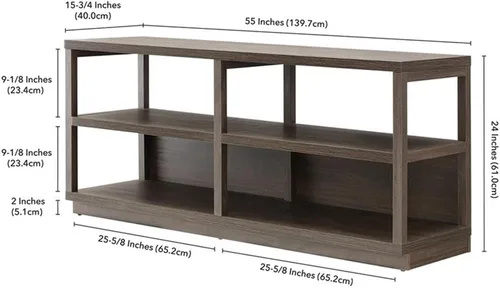 Vista 5 de Thalia - Soporte rectangular para TV de hasta 60" en color marrón aliso