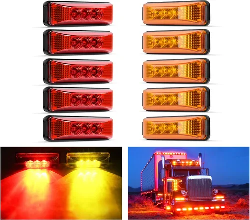 Vista 8 de Nilight 2 piezas de 3.9 pulgadas de luces indicadoras laterales delanteras y traseras, 3 luces LED ámbar, lámpara de clearance, sellada e