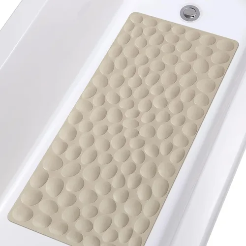 Vista 19 de Alfombra de baño de goma OTHWAY, suave y antideslizante con ventosas potentes, para la tina (beige)