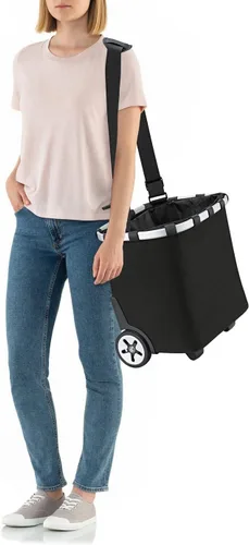 Vista 9 de reisenthel Carrycruiser Black - Carrito de compras portátil con marco de aluminio resistente, correa para el hombro y bolsa interior de malla