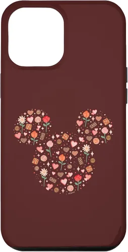 Vista 24 de iPhone 13 Pro Max Disney Mickey Mouse Icon Fill Chocolates Flowers Hearts Love Case
