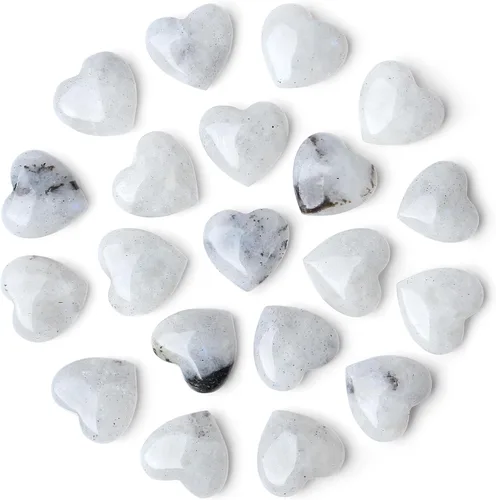 Vista 17 de 20 piezas de cristales de amatista, piedras curativas en forma de corazón, cristal pulido, morado natural, lindo bolsillo pulgar, reiki, juego al