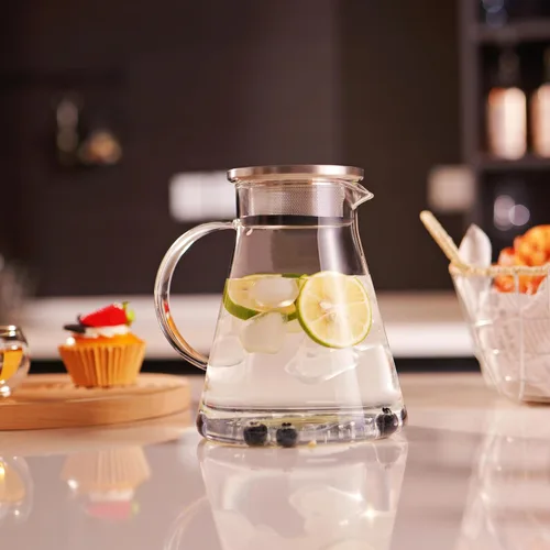 Vista 9 de CNGLASS Tetera de vidrio de 30.5 oz/900 ml segura para estufa, tetera de un toque transparente, tetera para té floreciente y de hojas sueltas