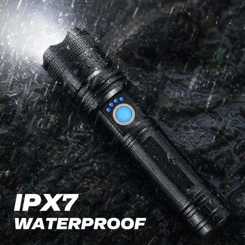 Vista 7 de Linternas recargables de alto lúmenes, paquete de 2, luz de flash súper brillante con 5 modos, IPX7 impermeable potente linterna LED para el hogar